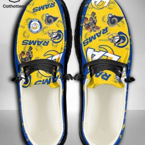 TRENDING NFL Los Angeles Rams  Custom Name Hey Dude Shoes