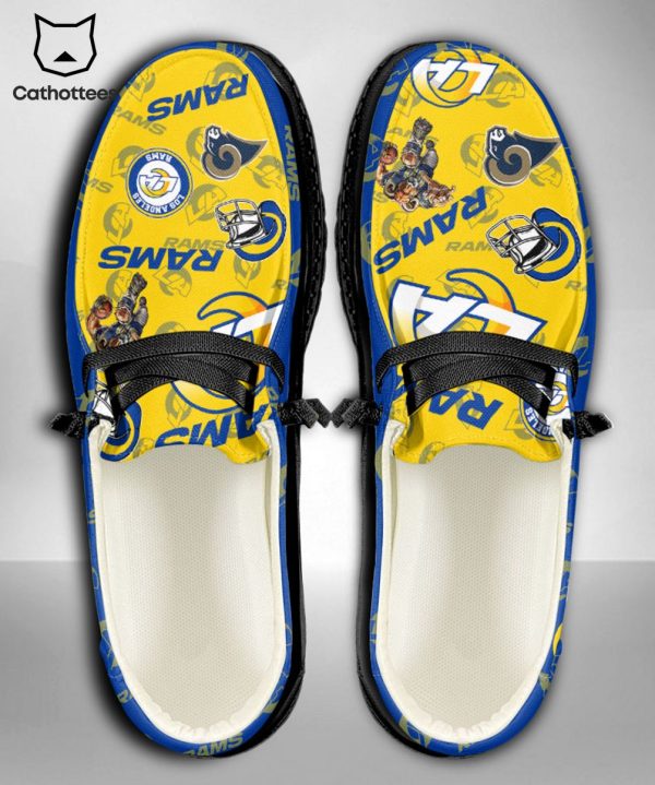 TRENDING NFL Los Angeles Rams  Custom Name Hey Dude Shoes