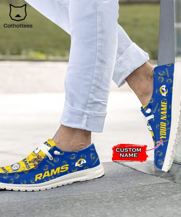 TRENDING NFL Los Angeles Rams  Custom Name Hey Dude Shoes