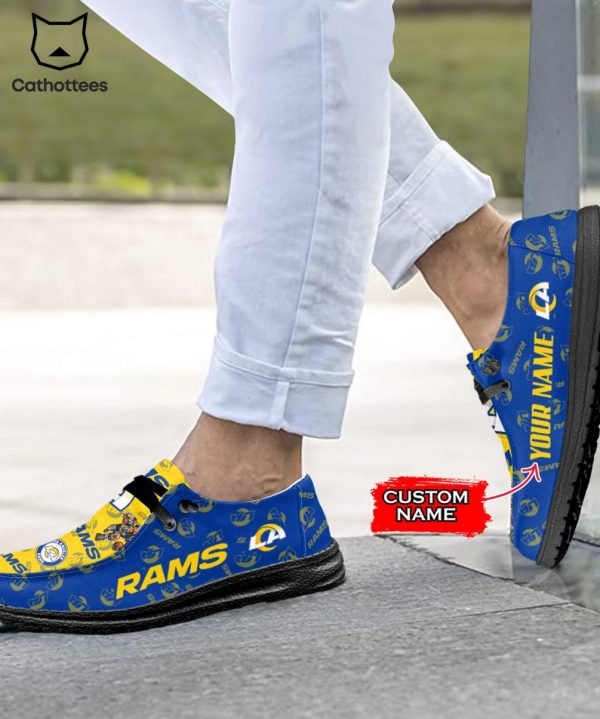 TRENDING NFL Los Angeles Rams  Custom Name Hey Dude Shoes