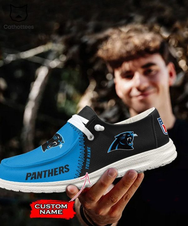 TRENDING Personalized NFL Carolina Panthers Mascot Design Hey Dude Shoes