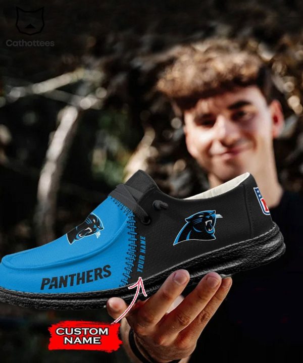 TRENDING Personalized NFL Carolina Panthers Mascot Design Hey Dude Shoes