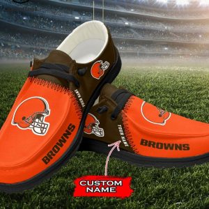 TRENDING Personalized NFL Cleveland Browns Logo Design Hey Dude Shoes