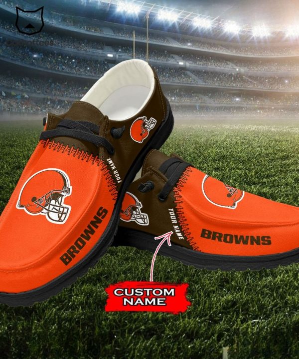 TRENDING Personalized NFL Cleveland Browns Logo Design Hey Dude Shoes