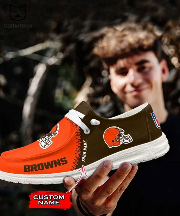 TRENDING Personalized NFL Cleveland Browns Logo Design Hey Dude Shoes