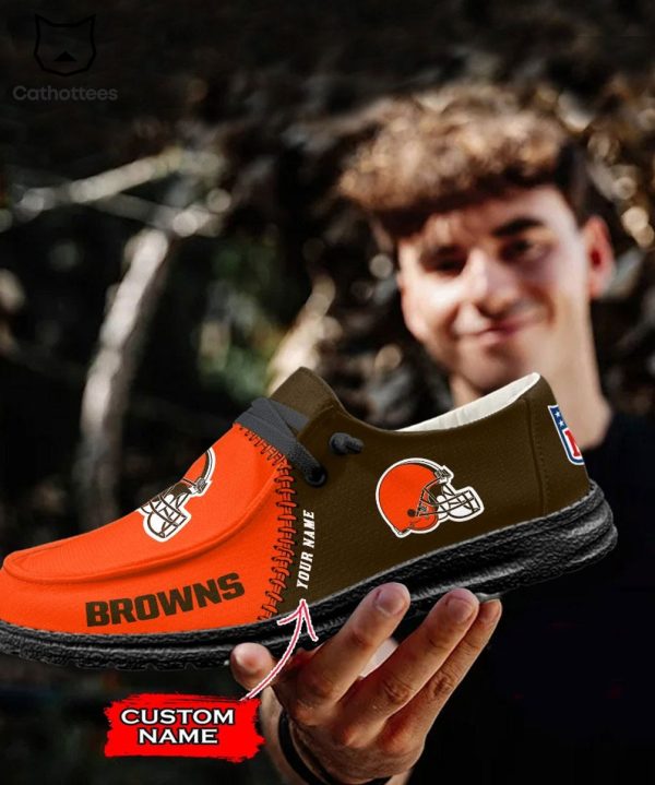 TRENDING Personalized NFL Cleveland Browns Logo Design Hey Dude Shoes