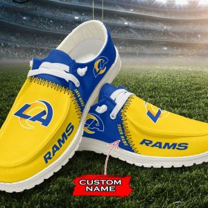 TRENDING Personalized NFL Los Angeles Rams Logo Design Hey Dude Shoes