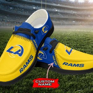 TRENDING Personalized NFL Los Angeles Rams Logo Design Hey Dude Shoes