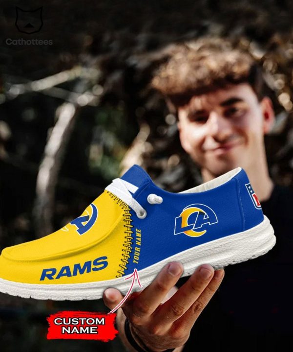 TRENDING Personalized NFL Los Angeles Rams Logo Design Hey Dude Shoes