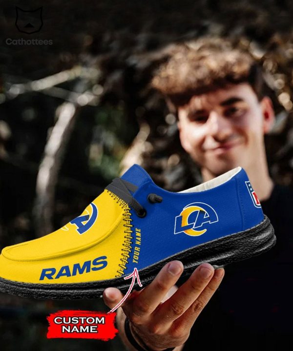 TRENDING Personalized NFL Los Angeles Rams Logo Design Hey Dude Shoes