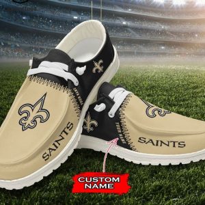 TRENDING Personalized NFL New Orleans Saints Logo Design Hey Dude Shoes