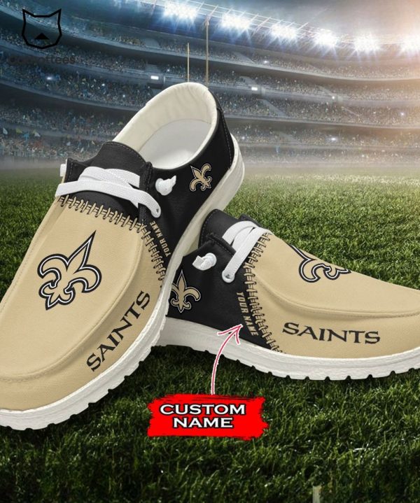 TRENDING Personalized NFL New Orleans Saints Logo Design Hey Dude Shoes