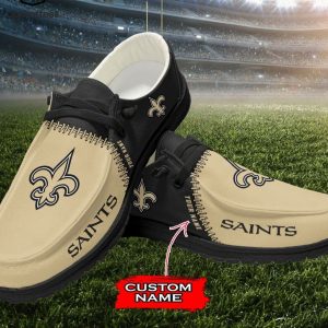 TRENDING Personalized NFL New Orleans Saints Logo Design Hey Dude Shoes