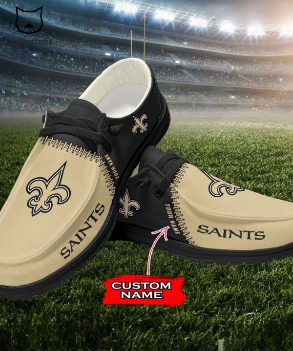 TRENDING Personalized NFL New Orleans Saints Logo Design Hey Dude Shoes