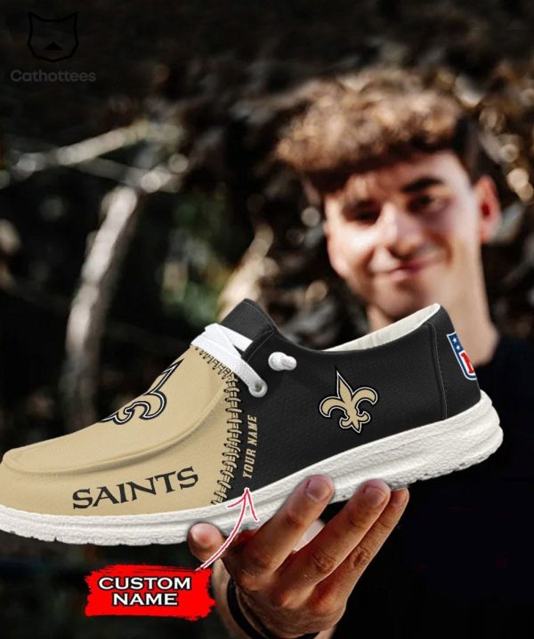 TRENDING Personalized NFL New Orleans Saints Logo Design Hey Dude Shoes