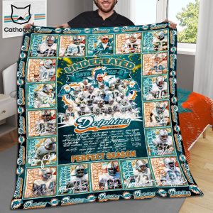 Undefeated 1972 Dolphins Perfect Season Quilt Blanket