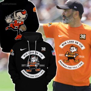 Will Lost Or Tie Browns Fan Till Die Nike Logo Design Hoodie And Pants