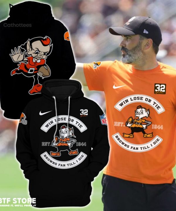 Will Lost Or Tie Browns Fan Till Die Nike Logo Design Hoodie And Pants