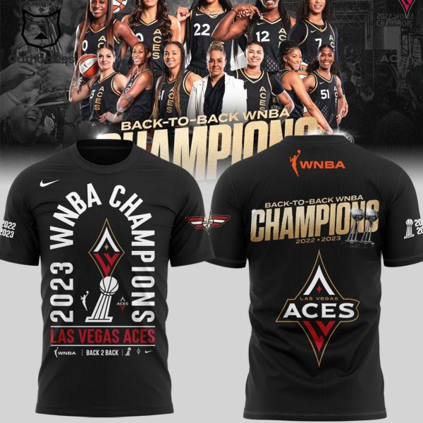 WNBA Back To Back Champions 2022-2023 Las Vegas Aces 3D T-Shirt