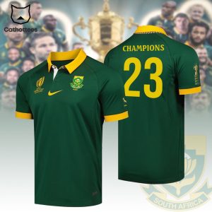 World Champions Springboks Champions Nike Logo Green Design 3D Polo Shirt