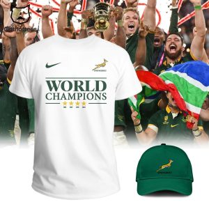 World Champions Springboks Nike Logo White Design 3D T-Shirt