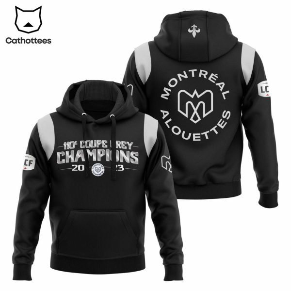 110s Coupe Grey Champions 2023 Montreal Alouettes Black Design 3D Hoodie