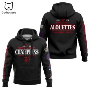 2023 Grey Cup Champions Montreal Alouettes  Black Design 3D Hoodie