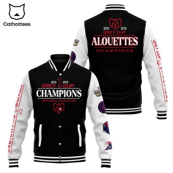 2023 Grey Cup Champions Montreal Alouettes  Black Design Baseball Jacket