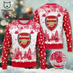 Arsenal Logo Christmas Red White Design 3D Sweater