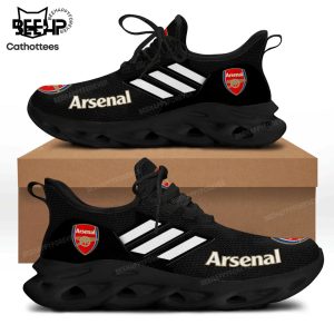 Arsenal Logo Full Black White Trim Design Max Soul Shoes