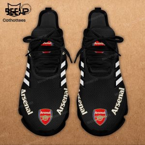 Arsenal Logo Full Black White Trim Design Max Soul Shoes