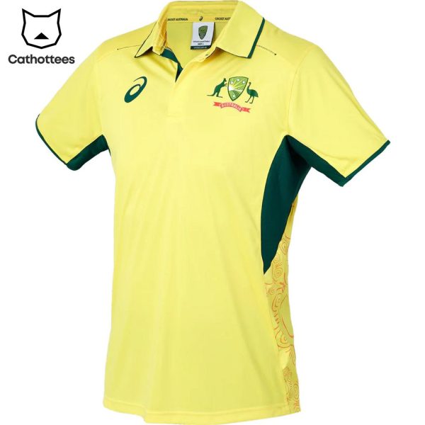 Australian Men’s Cricket Team Champions ICC Mascot Yellow Design 3D Polo Shirt