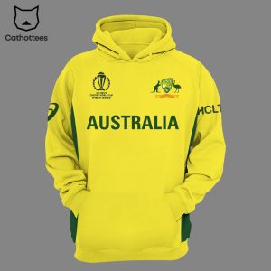 Australian Men’s Cricket Team Champions ICC World Cup 2023 Yellow Design 3D Hoodie