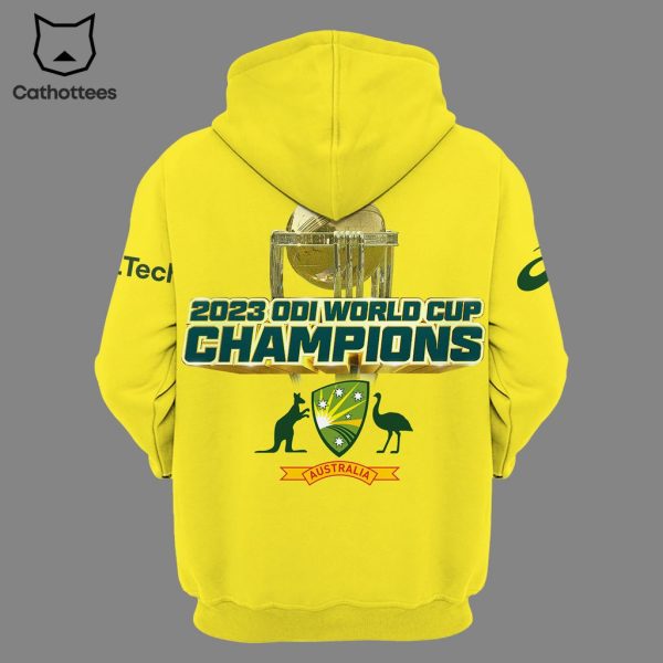 Australian Men’s Cricket Team Champions ICC World Cup 2023 Yellow Design 3D Hoodie