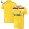 Australian Men’s Cricket Team Champions ICC World Cup Mascot Design Yellow 3D Polo Shirt