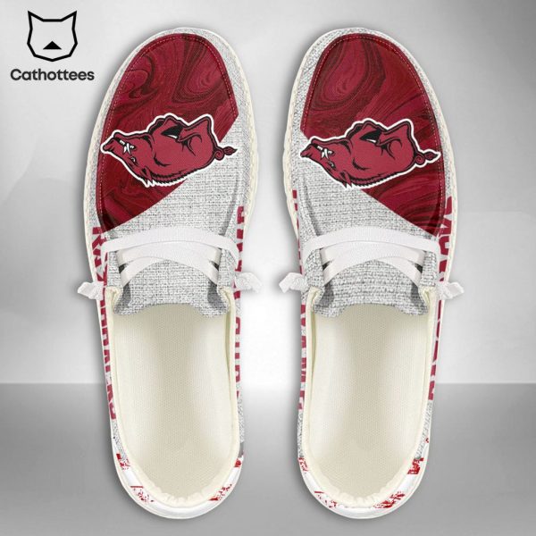 AVAILABLE NCAA Arkansas Razorbacks Custom Name Hey Dude Shoes