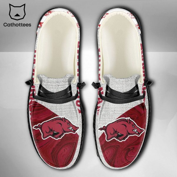 AVAILABLE NCAA Arkansas Razorbacks Custom Name Hey Dude Shoes