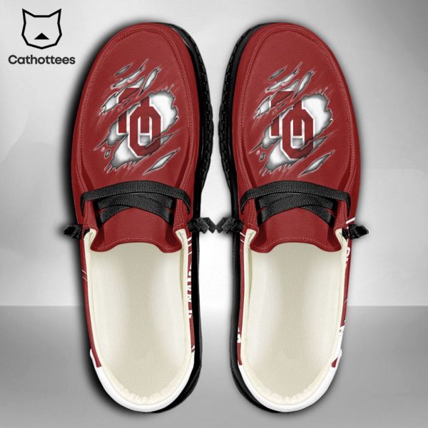 AVAILABLE NCAA Oklahoma Sooners Custom Name Hey Dude Shoes