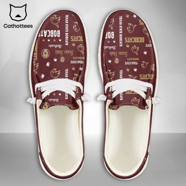 AVAILABLE NCAA Texas State Bobcats Custom Name Hey Dude Shoes