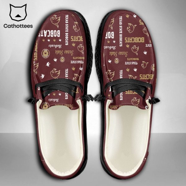 AVAILABLE NCAA Texas State Bobcats Custom Name Hey Dude Shoes