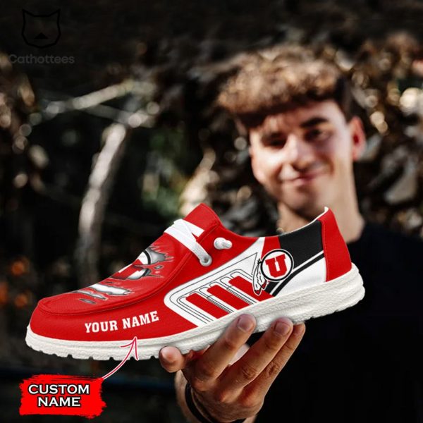 AVAILABLE NCAA Utah Utes Custom Name Hey Dude Shoes