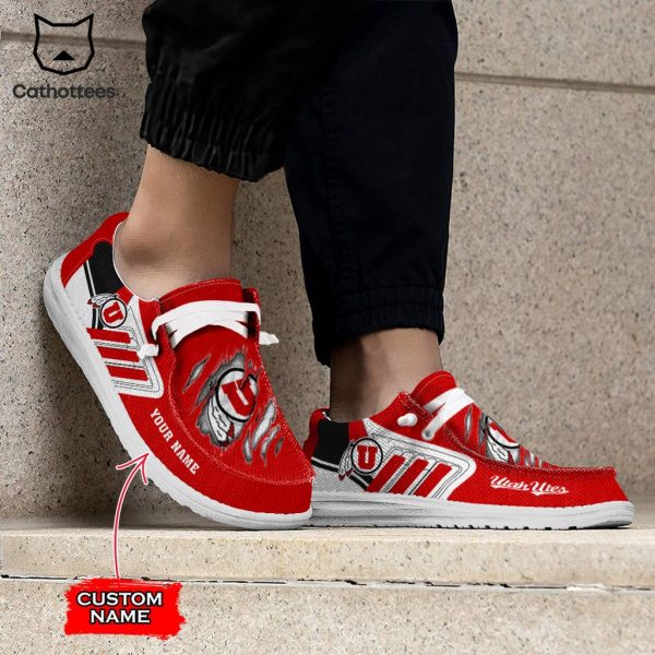 AVAILABLE NCAA Utah Utes Custom Name Hey Dude Shoes