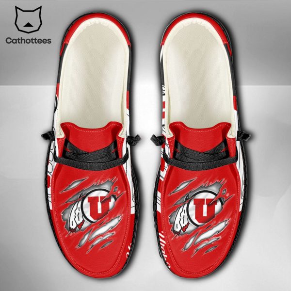 AVAILABLE NCAA Utah Utes Custom Name Hey Dude Shoes