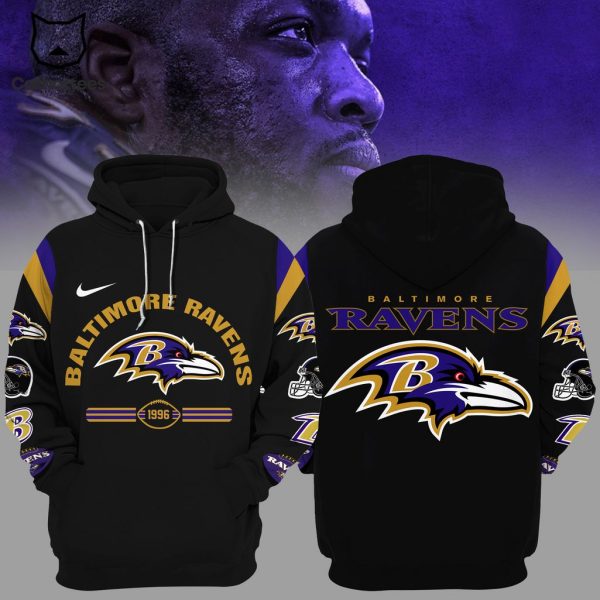 Baltimore Ravens 1996 Nike Logo Black Design 3D Hoodie