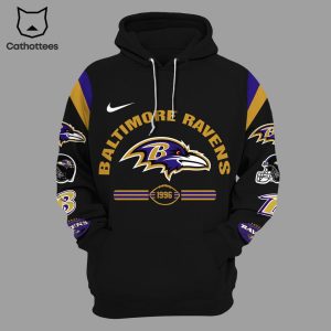 Baltimore Ravens 1996 Nike Logo Black Design 3D Hoodie