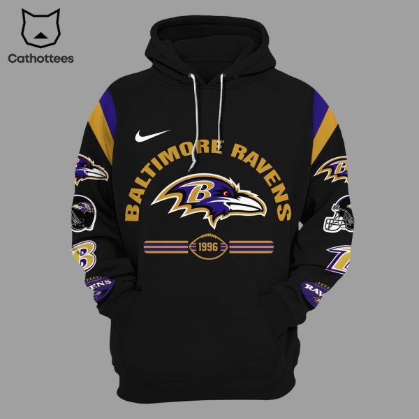 Baltimore Ravens 1996 Nike Logo Design 3D Hoodie