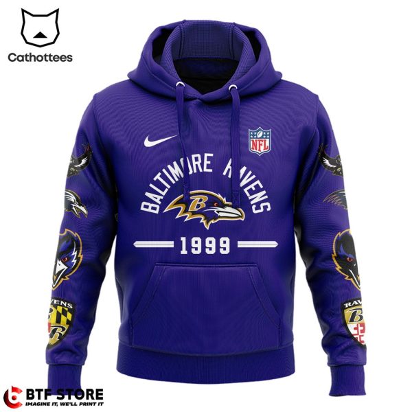 Baltimore Ravens Collection Mascot Blue Nike Design 3D Hoodie