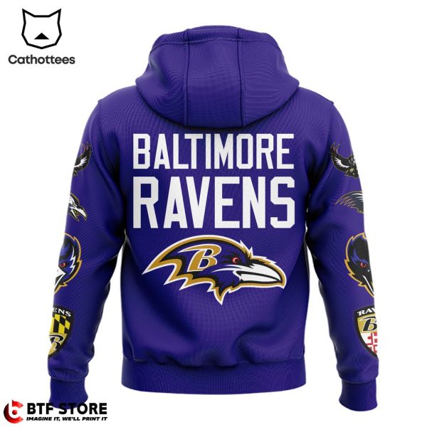 Baltimore Ravens Collection Mascot Blue Nike Design 3D Hoodie