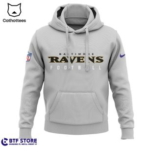 Baltimore Ravens Gray Nike Logo Design 3D Hoodie