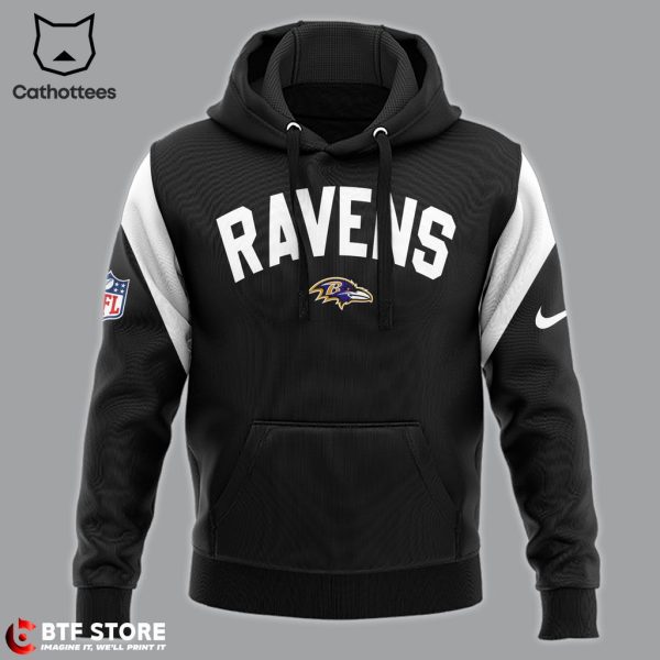 Baltimore Ravens NFL Black Mascot Design 3D Hoodie